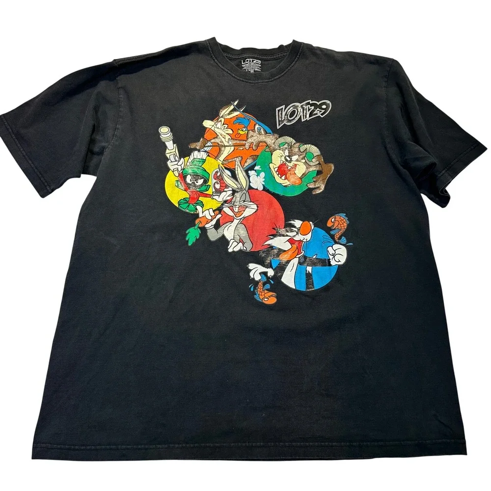 Lot29 Looney Tunes‎ T-Shirt Mens 3XL Black Y2K Streetwear Graphic Tee